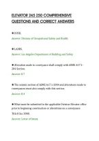 Elevator 245 250 Comprehensive&NewLine;Questions And Correct Answers