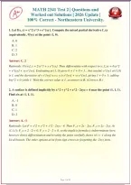 MATH 2341 Test 2 &vert; Questions and Worked out Solutions &vert; 2026-2027 Update &vert; 100&percnt; Correct - Northeastern University&period;&NewLine;