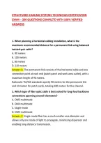 Structured Cabling Systems Technician Certification Exam &ndash; 200 Questions Complete With 100&percnt; Verified Answers