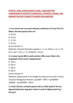 Physics 1 Final Exam Mastery Guide&colon; A 200-Question Comprehensive Review Of Kinematics&comma; Dynamics&comma; Energy&comma; And Momentum With Complete Answer Explanations
