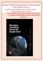 Complete Test Bank Managing Operations Across the Supply Chain 4th Edition Author&lpar;s&rpar;&NewLine;M&period; Bixby Cooper&comma; Morgan Swink&comma; Professor&comma; Janet L&period; Hartley&comma;Professor&comma; Steven Melnyk&NewLine;Swink Questions & Answers with rationales &lpar;Chapter 1-16&rpar; ISBN&semi;9781260442892 Publishe
