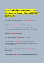QPA &lpar;Qualified Purchasing Agent&rpar; Exam &NewLine;Questions and Answers &vert; Latest 2026&sol;2027 Study Guide  &NewLine;