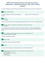 NURS 280 Advanced Chronic Nursing Care Exam 1&NewLine;Medications &vert; UPDATED Questions with 100&percnt; Verified&NewLine;Answers