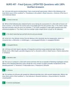 NURS 497 &shy; Final Quizzes &vert; UPDATED Questions with 100&percnt;&NewLine;Verified Answers