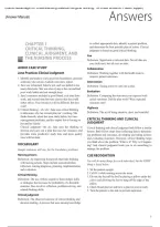 Solutions Manual for Davis Advantage for Understanding Medical-Surgical Nursing 7th Edition &vert; Chapter-Based Study Guide