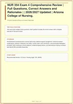 NUR 354 Exam 4 Comprehensive Review &vert; Full Questions&comma; Correct Answers and Rationales &vert; &vert; 2026&sol;2027 Updated  &vert; A&plus; Guide &vert; Arizona College of Nursing&period;&NewLine;