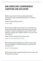 Emd Dispatcher Comprehensive&NewLine;Questions And Solutions