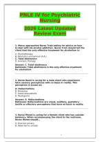 PNLE IV Psychiatric Nursing Exam 2026&colon; 50 NCLEX-Style Questions with Verified Answers & Rationales &ndash; Latest Updated Review Guide