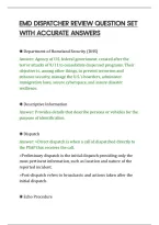 Emd Dispatcher Review Question Set&NewLine;With Accurate Answers