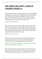 Emd Dispatcher Script Complete&NewLine;Answers Graded A&plus;