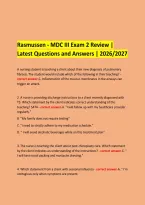Rasmussen - MDC III Exam 2 Review &vert; &NewLine;Latest Questions and Answers &vert; 2026&sol;2027 &NewLine;