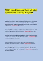  &NewLine;MDC 4 Exam 2 Rasmussen Review &vert; Latest Questions and Answers &vert; 2026&sol;2027 &NewLine;  &NewLine;