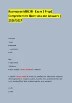 Rasmussen MDC III - Exam 1 Prep&vert; &NewLine;Comprehensive Questions and Answers &vert; 2026&sol;2027 &NewLine;  &NewLine;