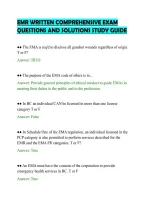 Emr Written Comprehensive Exam&NewLine;Questions And Solutions Study Guide