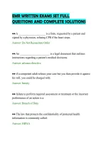 Emr Written Exams Set Full&NewLine;Questions And Complete Solutions