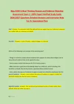 Wgu D265 Critical Thinking Reason and Evidence Objective &NewLine;Assessment Exam 1&colon; 100&percnt; Expert Verified Study Guide &NewLine;2026&vert;2027 Questions Detailed Answers and Instructor Note &NewLine;For A&plus; Guaranteed Pass