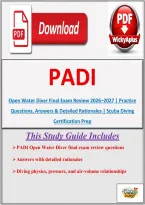 PADI Open Water Diver Final Exam Review 2026&ndash;2027 &vert; Practice Questions&comma; Answers & Detailed Rationales &vert; Scuba Diving Certification Prep