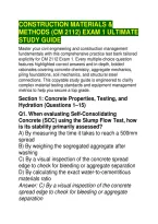 Construction Materials & &NewLine;Methods &lpar;Cm 2112&rpar; Exam 1 Ultimate &NewLine;Study Guide 