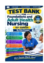 Test Bank For Foundations and Adult Health Nursing&comma; 10th Edition By Kim Cooper&comma; Latest Exam Practice Questions Graded A&plus;&period;pdf&NewLine;&NewLine;&NewLine;&NewLine;