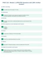 PHGY 215 &shy; Module 1 &vert; UPDATED Questions with 100&percnt; Verified&NewLine;Answers