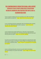 Pn Comprehensive Predictor Exam&colon; 100&percnt; Expert &NewLine;Verified Study Guide &lpar;2026&vert;2027&rpar; Questions &NewLine;Detailed Answers And Instructor Note For A&plus; &NewLine;Guaranteed Pass