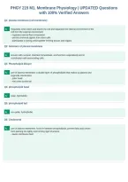 PHGY 215 M1&period; Membrane Physiology &vert; UPDATED Questions&NewLine;with 100&percnt; Verified Answers
