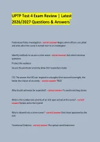 UPTP Test 4 Exam Review &vert; Latest 2026&sol;2027 Questions & Answers &NewLine;  &NewLine;