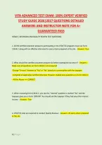 Vita Advanced Test Exam&colon; 100&percnt; Expert Verified &NewLine;Study Guide 2026&vert;2027 Questions Detailed &NewLine;Answers And Instructor Note For A&plus; &NewLine;Guaranteed Pass 
