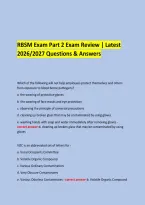  &NewLine;RBSM Exam Part 2 Exam Review &vert; Latest 2026&sol;2027 Questions & Answers &NewLine;  &NewLine;