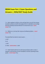 RBSM Exam Part 1 Exam Questions and Answers &vert; 2026&sol;2027 Study Guide 