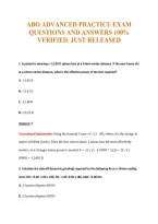 Abo Advanced Practice Exam&NewLine;Questions And Answers 100&percnt;&NewLine;Verified&period; Just Released