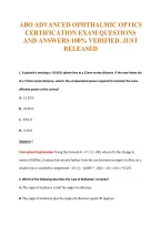 ABO Exam Compilations with Complete & Verified Solutions