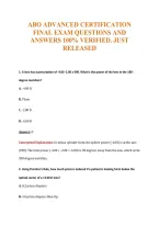Abo Advanced Certification&NewLine;Final Exam Questions And&NewLine;Answers 100&percnt; Verified&period; Just&NewLine;Released