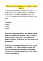 C702 Review Questions with Verified Correct&NewLine;Answers
