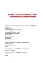 Nur 427&colon; Child Health Nursing Exam 1 Questions With Complete Answers