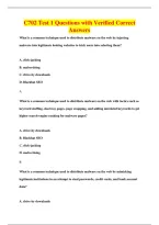C702 Test 1 Questions with Verified Correct&NewLine;Answers