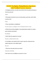 CH 20&colon; Firefighter Rehabilitation Questions&NewLine;with Verified Correct Answers