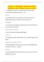 Chapter 2&colon; Firefighter Health and Safety&NewLine;Questions with Verified Correct Answers