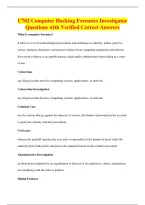 C702 Computer Hacking Forensics Investigator&NewLine;Questions with Verified Correct Answers