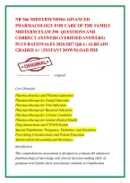 Nr 566 Midterm&sol;Nr566 Advanced Pharmacology For Care Of The Family Midterm Exam 290 Questions And Correct Answers &lpar;Verified Answers&rpar; Plus Rationales 2026&sol;2027 Q&A
