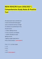 NEHA REHS&sol;RS Exam 2026&sol;2027 &vert; &NewLine;Comprehensive Study Notes & Practice Test &NewLine;  &NewLine;