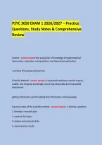 PSYC 3650 EXAM 1 2026&sol;2027 &ndash; Practice &NewLine;Questions&comma; Study Notes & Comprehensive Review &NewLine;