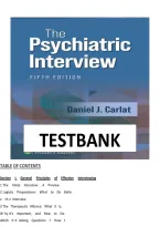Test Bank For The Psychiatric Interview Fifth Edition By Daniel J&period; Carlat Isbn&colon;978-1975212971 Complete Guide All Chapters Covere 100&percnt; Verified A&plus; Grade Asssured&excl;&excl;&excl;&excl;&excl; New Latest Update&excl;&excl;&excl;&excl;&excl;