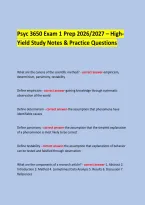 Psyc 3650 Exam 1 Prep 2026&sol;2027 &ndash; HighYield Study Notes & Practice Questions  &NewLine;   &NewLine;