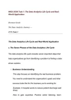 WGU D596 Task 1&colon; The Data Analytics Life Cycle and Real-World Application latest update