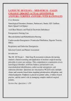 Latest Nu 185 Exam 1 &ndash; Med-Surg Ii &ndash; Galen &NewLine;College &lpar;2026&sol;2027&rpar; Actual Questions & &NewLine;Answers &lpar;Verified Answers&rpar; With Rationales