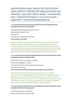 Abim Interventional Cardiology Certification &NewLine;Exam Complete 200 Practice Exam Questions And &NewLine;Answers &vert; 2026&ndash;2027 Latest Update &vert; Guaranteed &NewLine;Pass &vert; Detailed Rationales &vert; Full Study Guide &vert; &NewLine;Exam Prep &vert; Certification Preparation