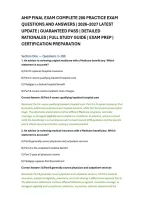 Ahip Final Exam Complete 200 Practice Exam &NewLine;Questions And Answers &vert; 2026&ndash;2027 Latest &NewLine;Update &vert; Guaranteed Pass &vert; Detailed &NewLine;Rationales &vert; Full Study Guide &vert; Exam Prep &vert; &NewLine;Certification Preparation