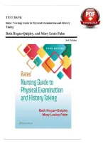 TEST BANK For Bates' Nursing Guide to Physical Examination and History Taking&comma;&lbrace; 3rd Edition&rcub; By Beth Hogan-Quigley &vert; All Chapters Included &vert; Elaborated Answers &vert; Latest 2024