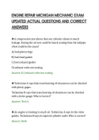 Engine Repair Michigan Mechanic Exam&NewLine;Updated Actual Questions And Correct&NewLine;Answers&NewLine;